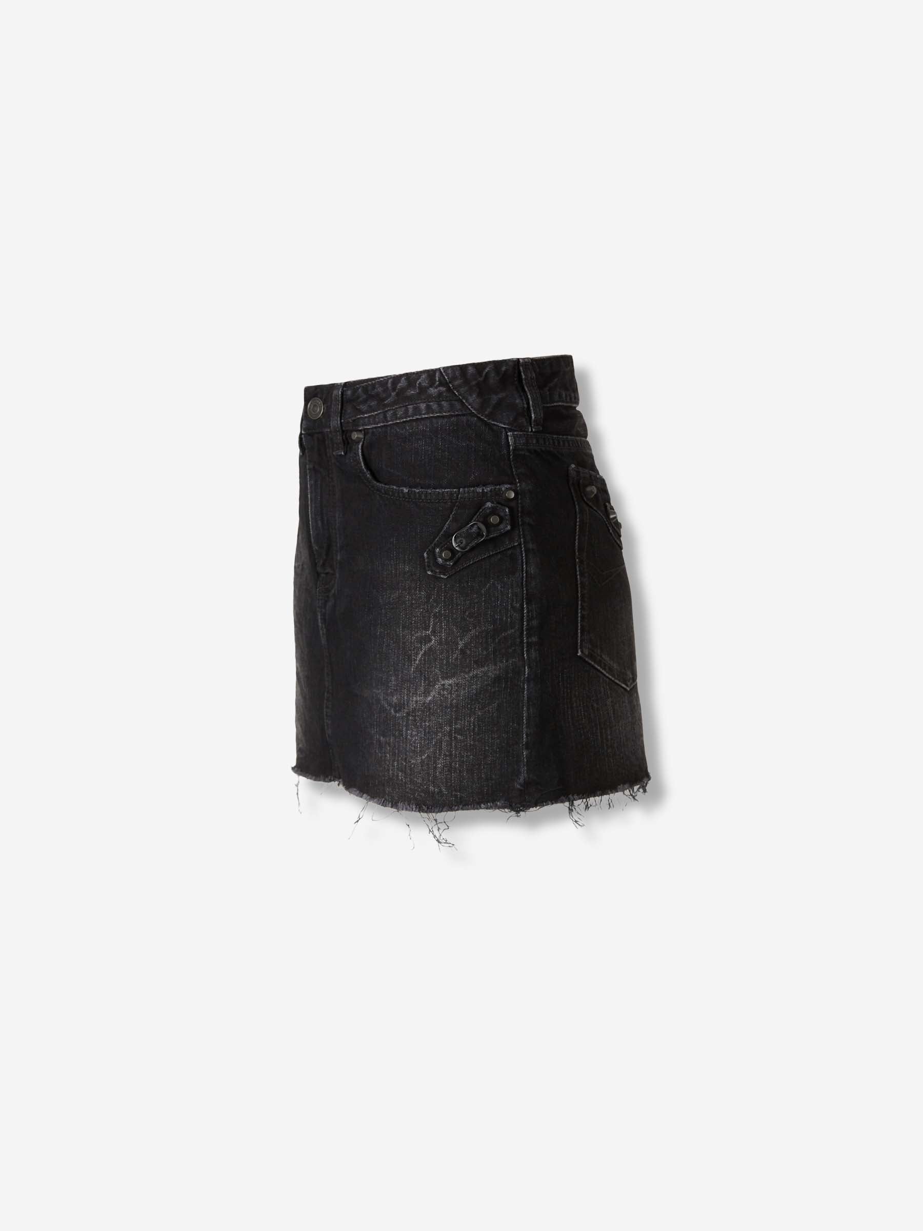 Outlet online Balenciaga Mujer Falda MiniDenim color Negro sku 750-001710 01 - Foto 2