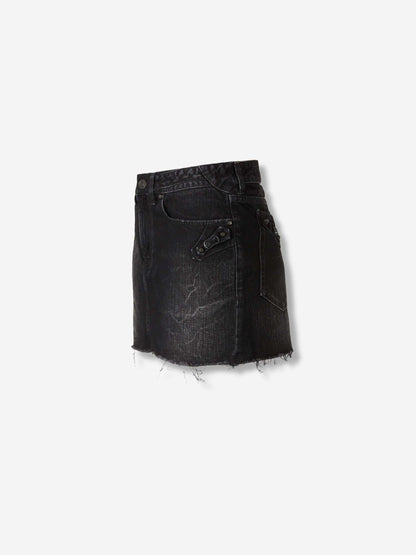 Outlet online Balenciaga Mujer Falda MiniDenim color Negro sku 750-001710 01 - Foto 2