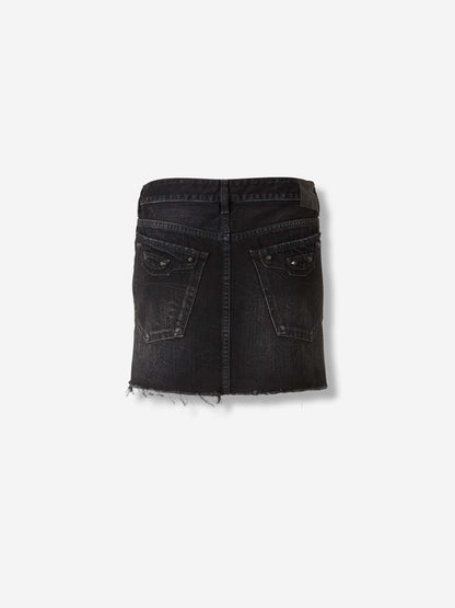 Outlet online Balenciaga Mujer Falda MiniDenim color Negro sku 750-001710 01 - Foto 3