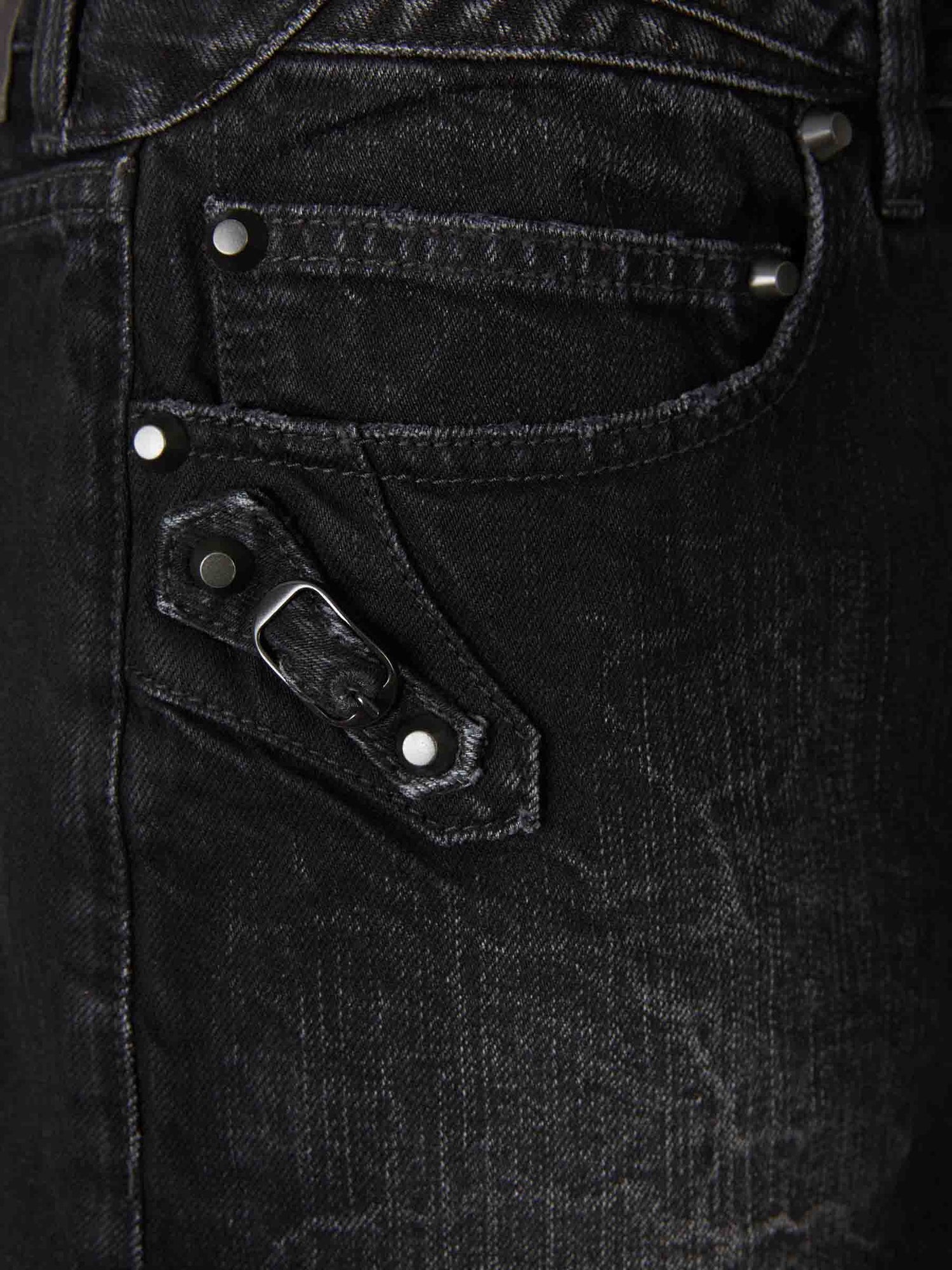 Outlet online Balenciaga Mujer Falda MiniDenim color Negro sku 750-001710 01 - Foto 4