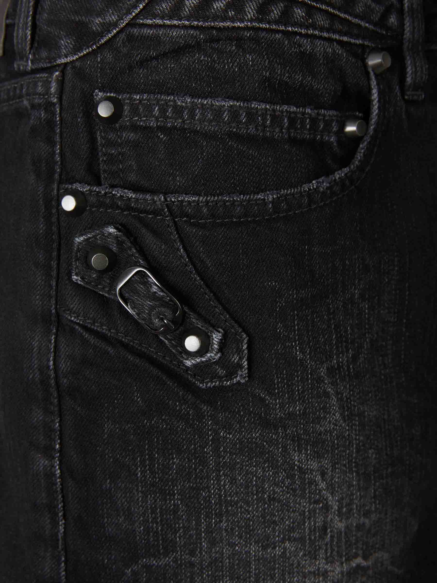Outlet online Balenciaga Mujer Falda MiniDenim color Negro sku 750-001710 01 - Foto 4