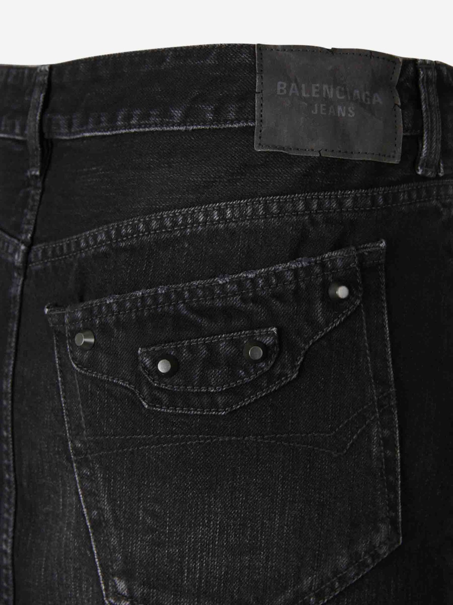 Outlet online Balenciaga Mujer Falda MiniDenim color Negro sku 750-001710 01 - Foto 5