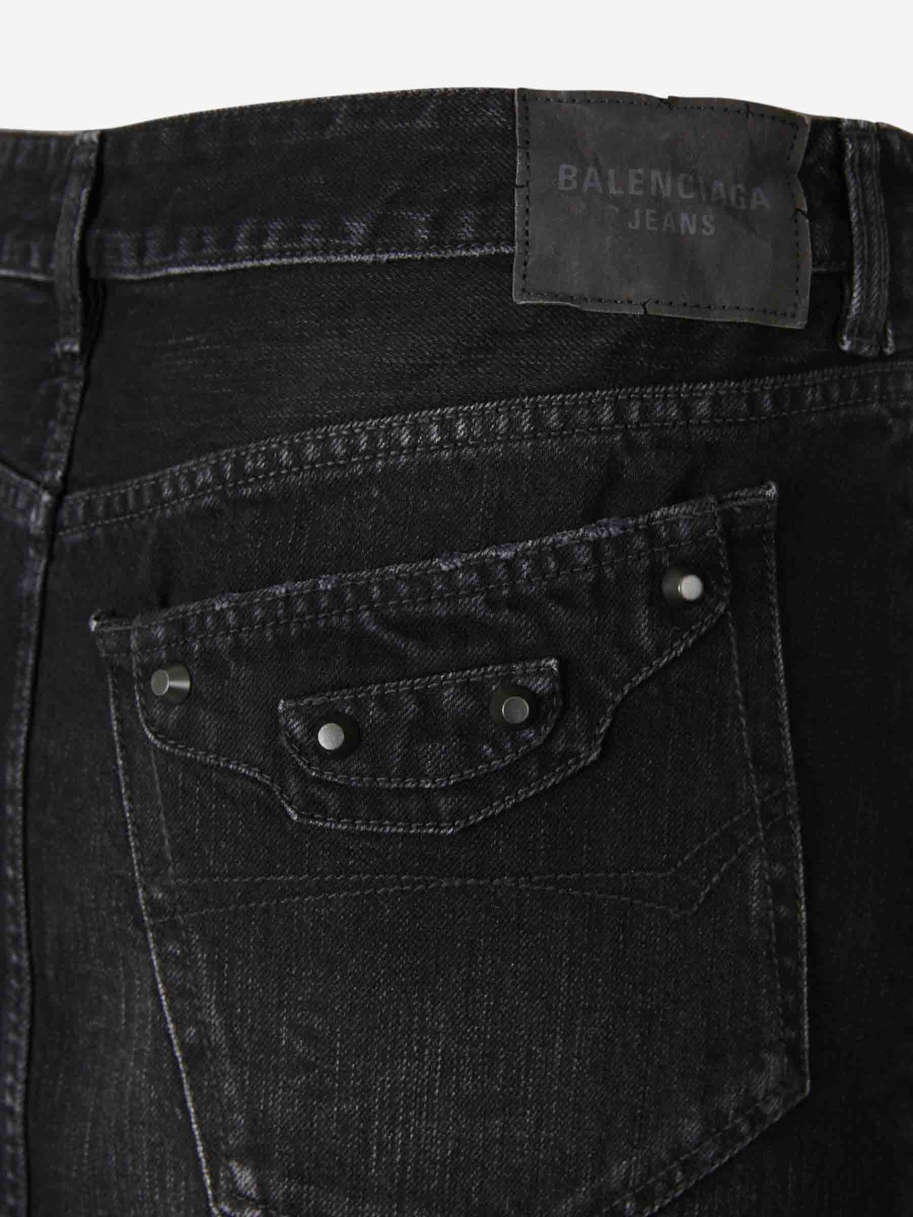 Outlet online Balenciaga Mujer Falda MiniDenim color Negro sku 750-001710 01 - Foto 5