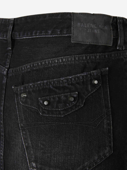 Outlet online Balenciaga Mujer Falda MiniDenim color Negro sku 750-001710 01 - Foto 5