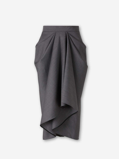 Outlet online Givenchy Mujer Falda Midi Drapeada color Gris sku 750-001727 01 - Foto 1