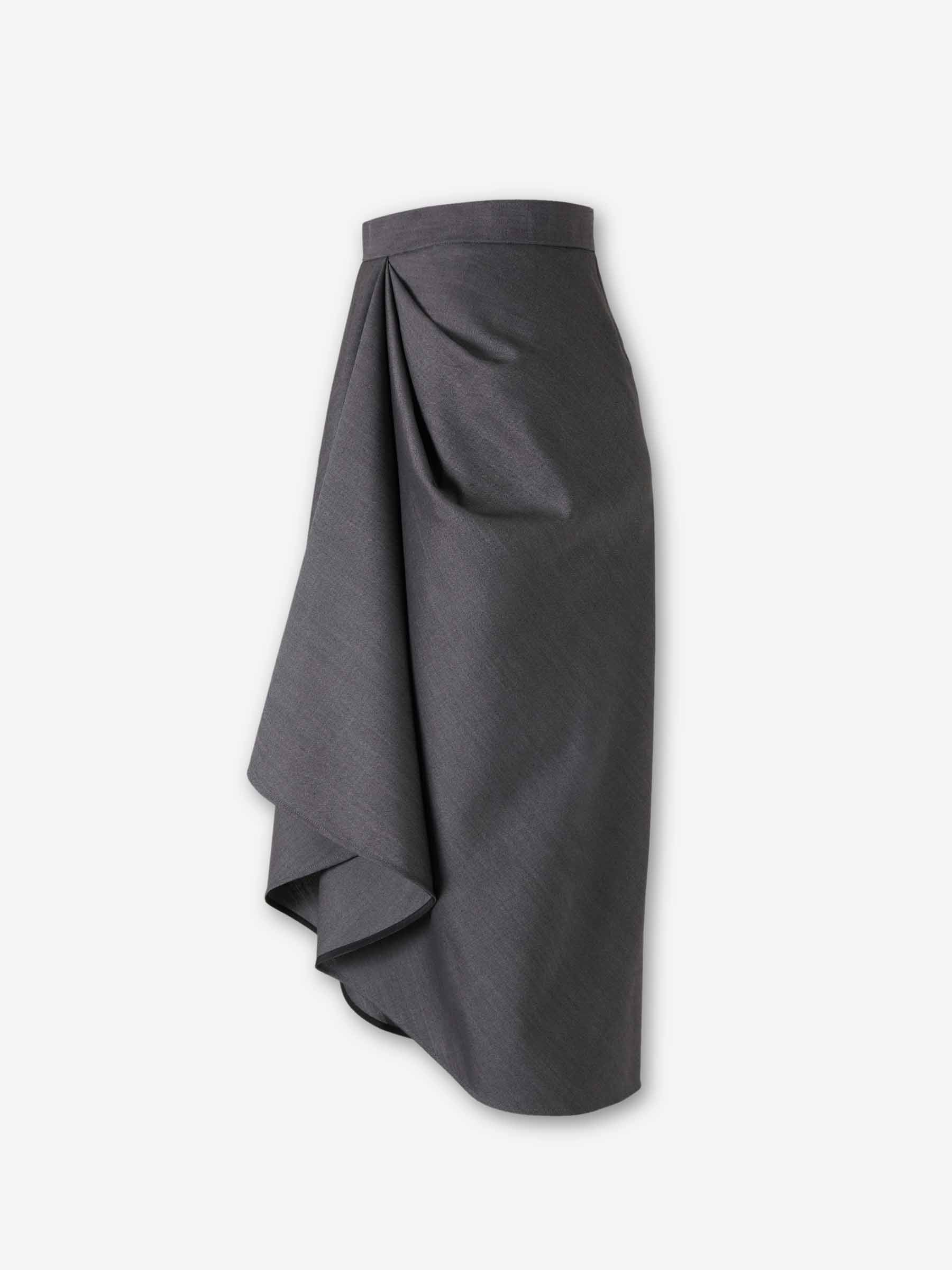 Outlet online Givenchy Mujer Falda Midi Drapeada color Gris sku 750-001727 01 - Foto 2