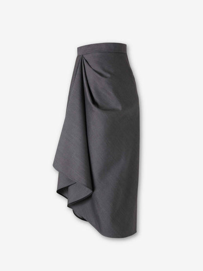 Outlet online Givenchy Mujer Falda Midi Drapeada color Gris sku 750-001727 01 - Foto 2