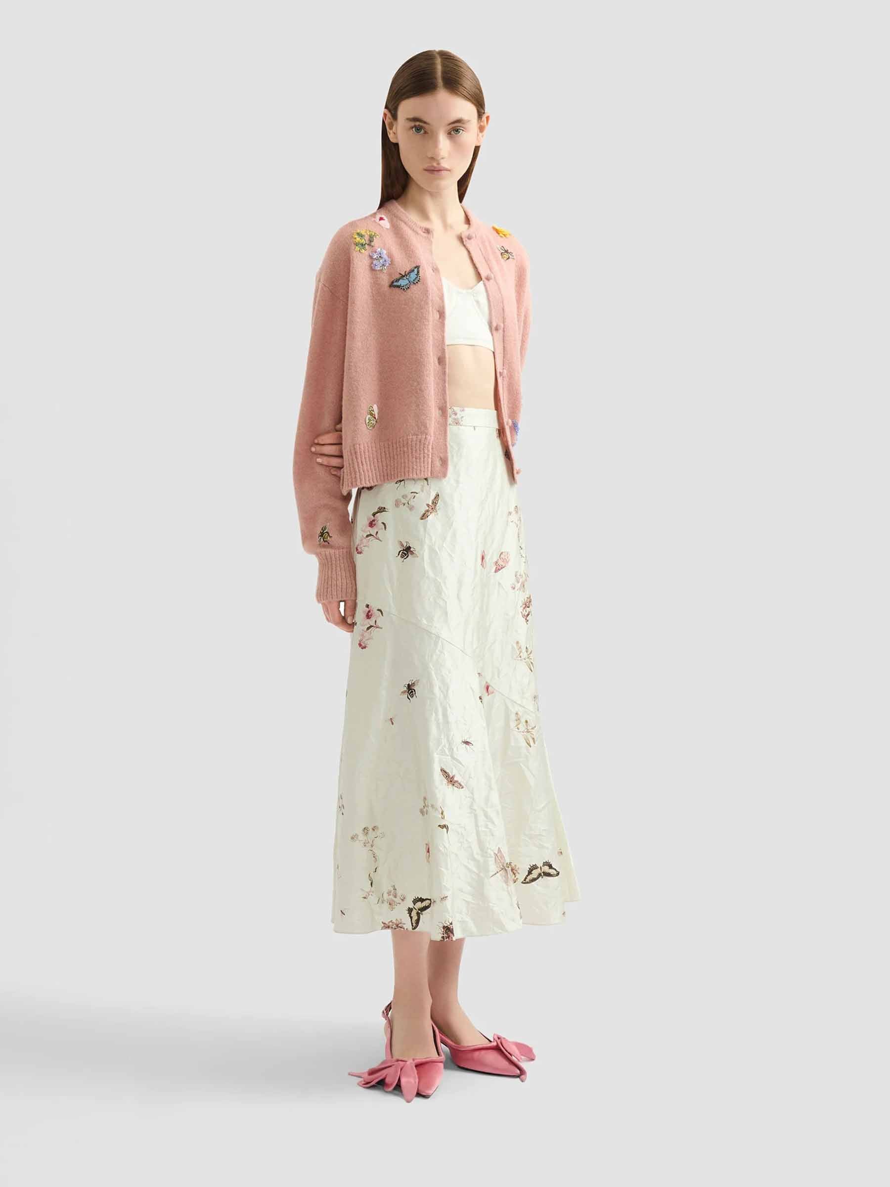 Erdem Mujer Barcelona Falda Midi Estampada color Marfil sku 750-001730 01 - Foto 2
