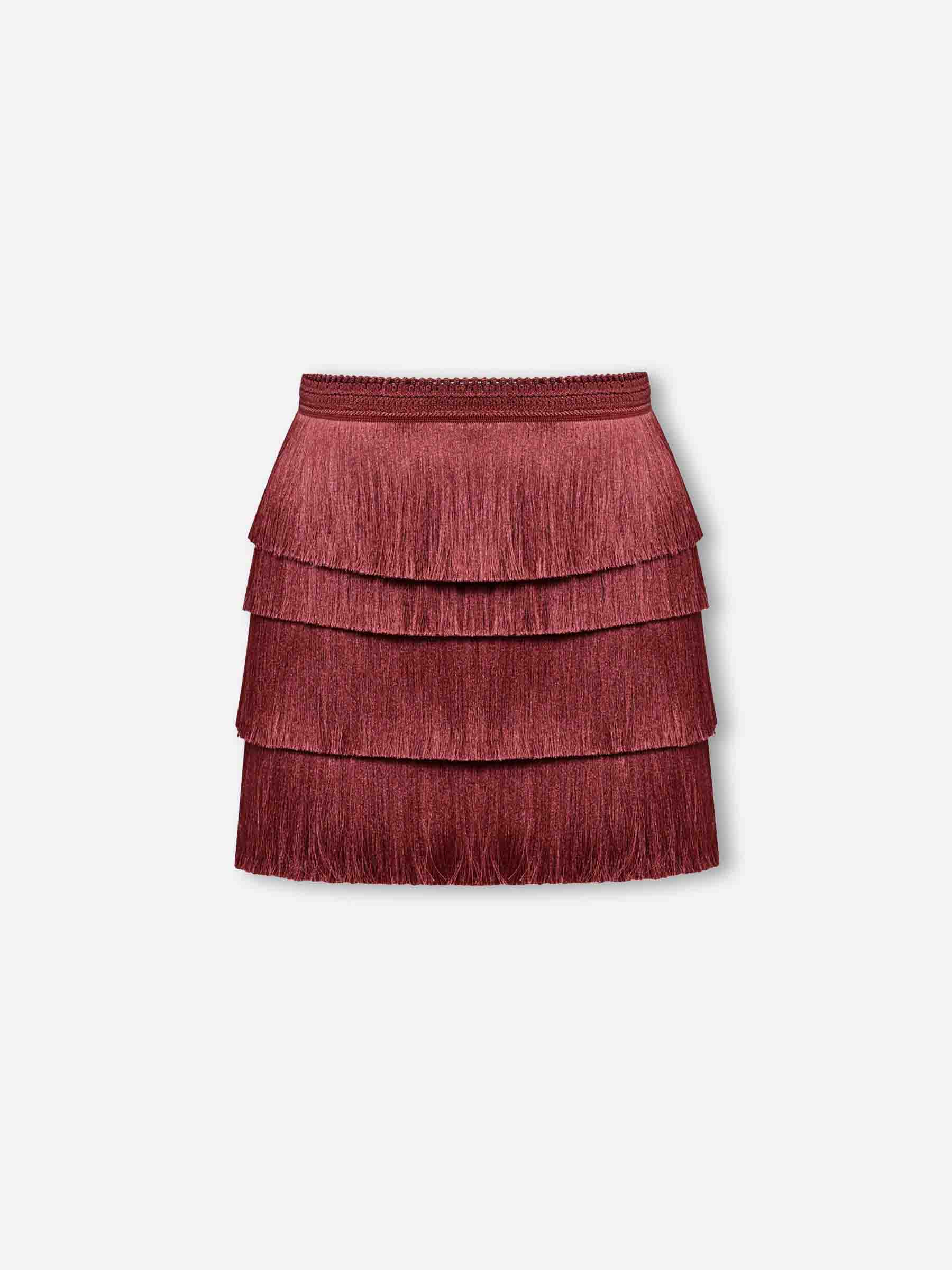 Outlet online PatBo Mujer Falda Flecos Amber color Terracota sku 750-001742 01 - Foto 1