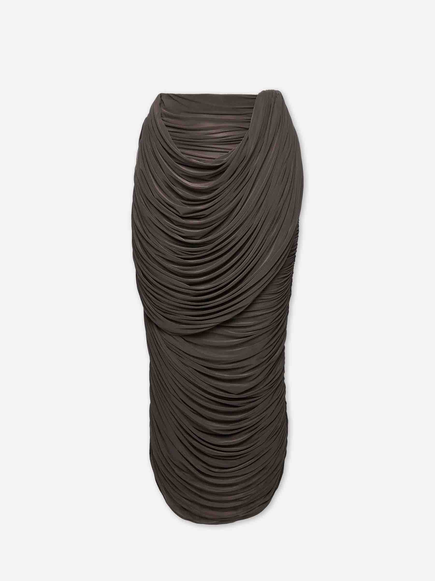Outlet online Magda Butrym Mujer Falda Midi Drapeada color Marrón Oscuro sku 750-001746 01 - Foto 1
