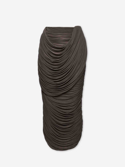 Outlet online Magda Butrym Mujer Falda Midi Drapeada color Marrón Oscuro sku 750-001746 01 - Foto 1