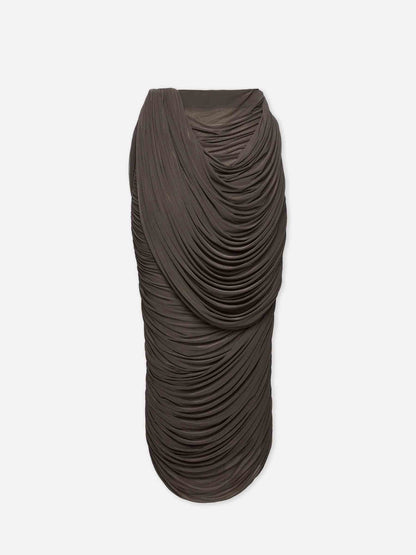 Outlet online Magda Butrym Mujer Falda Midi Drapeada color Marrón Oscuro sku 750-001746 01 - Foto 3