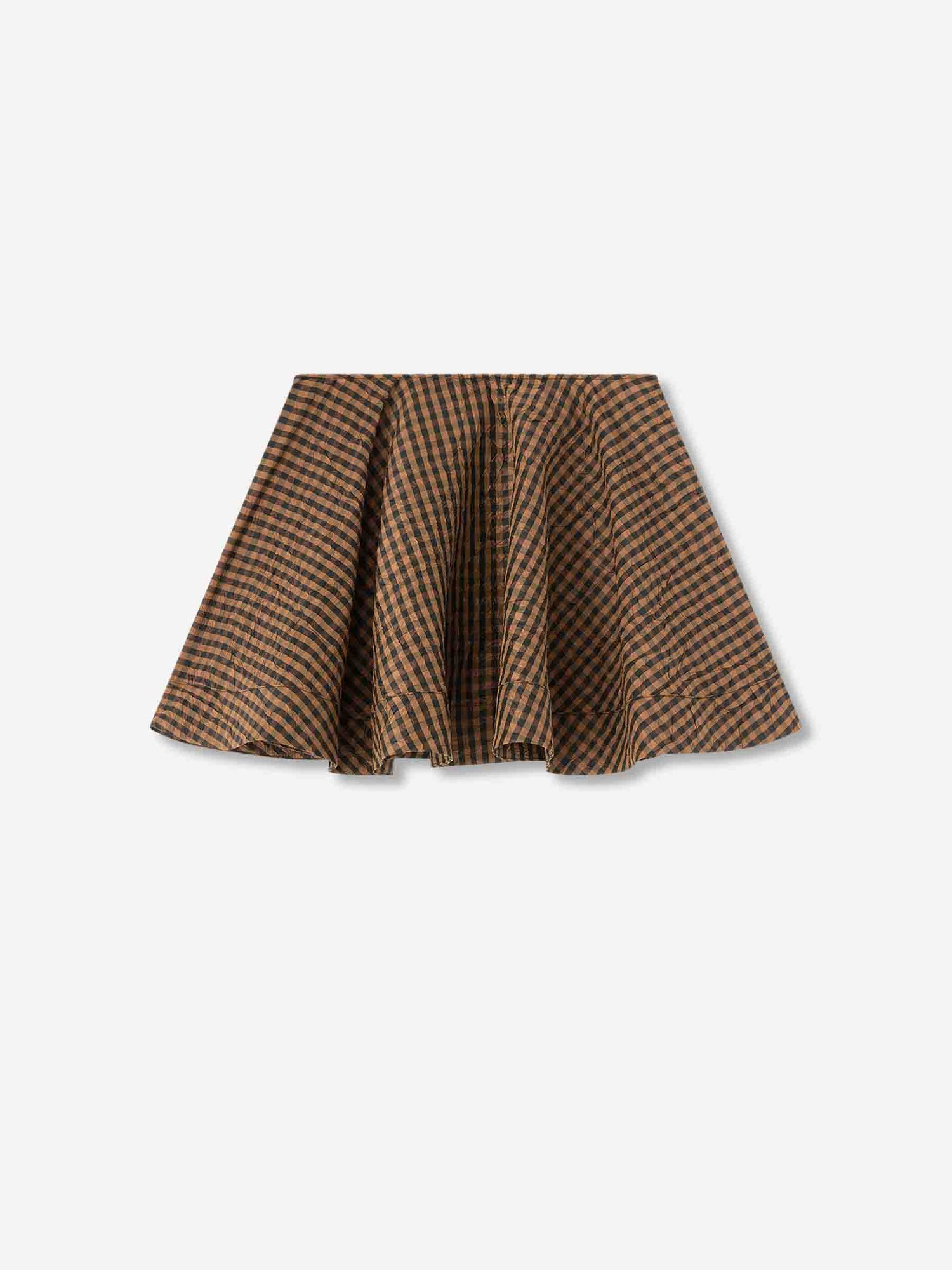 Outlet online Ganni Mujer Falda Mini Cuadros color Camel sku 750-001753 01 - Foto 1