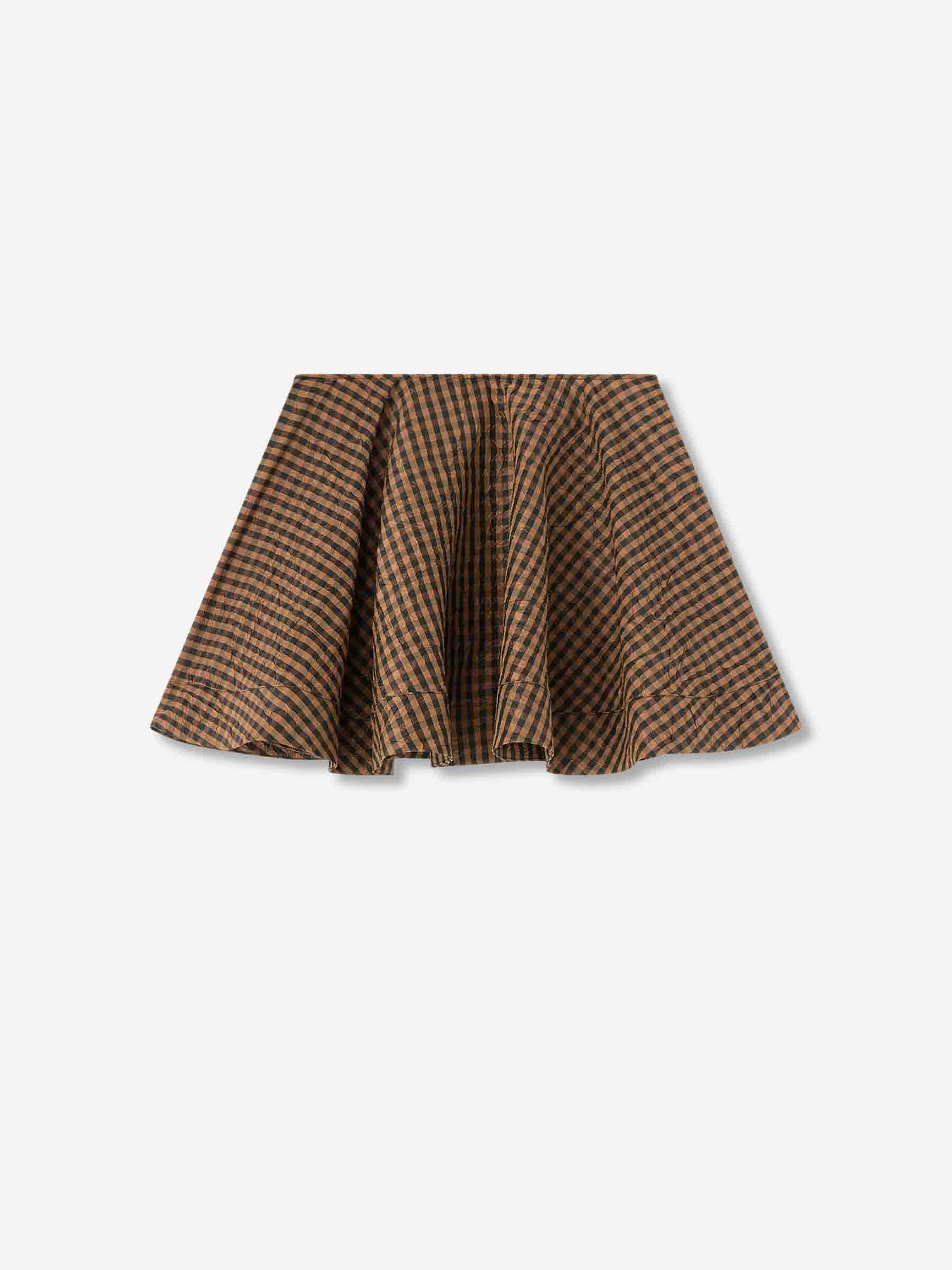 Outlet online Ganni Mujer Falda Mini Cuadros color Camel sku 750-001753 01 - Foto 1