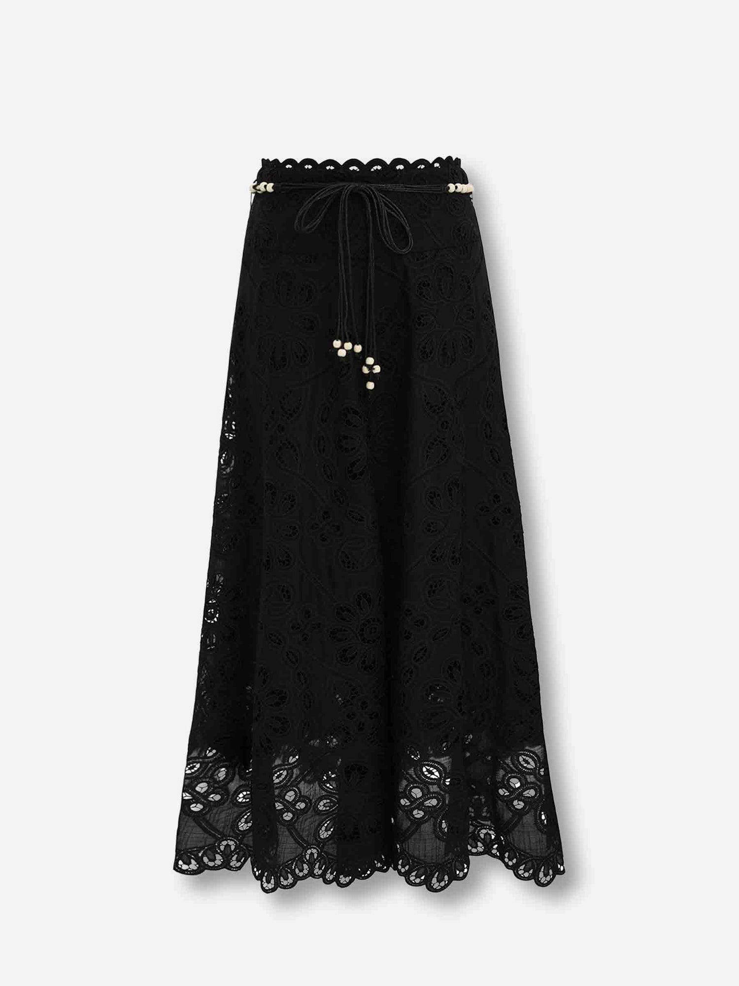 Outlet online Zimmermann Mujer Falda Midi Rhiannon color Negro sku 750-001761 01 - Foto 1