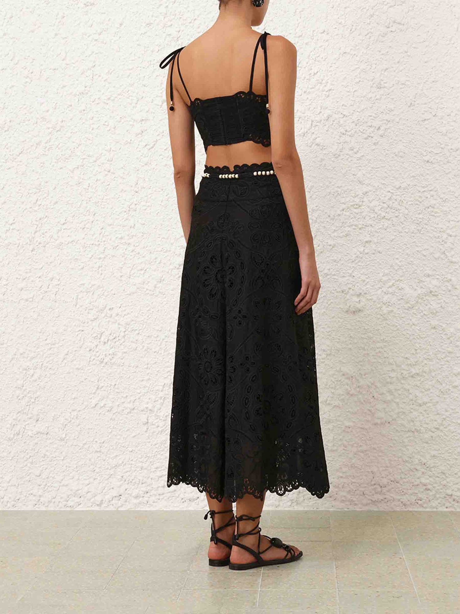Outlet online Zimmermann Mujer Falda Midi Rhiannon color Negro sku 750-001761 01 - Foto 3