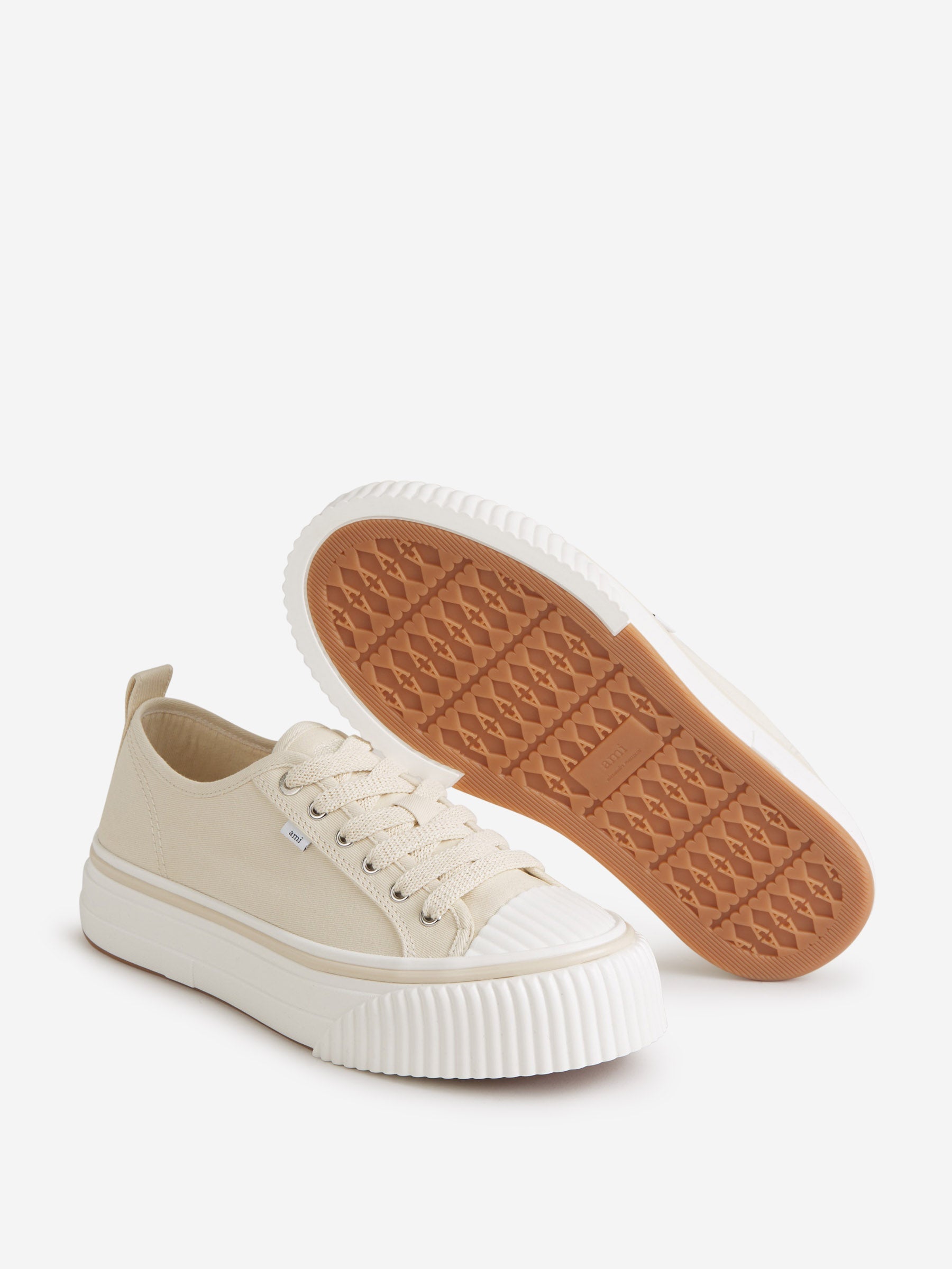 Outlet online Ami Paris Hombre Sneakers Low Top 1980 color Crema sku 616-002671 01 - Foto 4