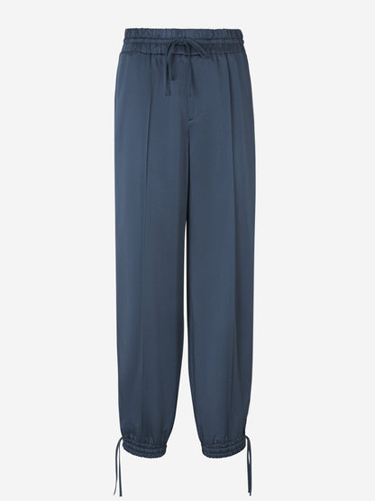 Outlet online Jil Sander Mujer Joggers Lana Canalé color Azul Denim sku 761-003243 01 - Foto 1