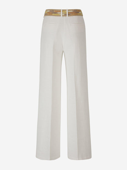 Outlet online Zimmermann Mujer Pantalones Devi Tuck color Marfil sku 761-003285 01 - Foto 3