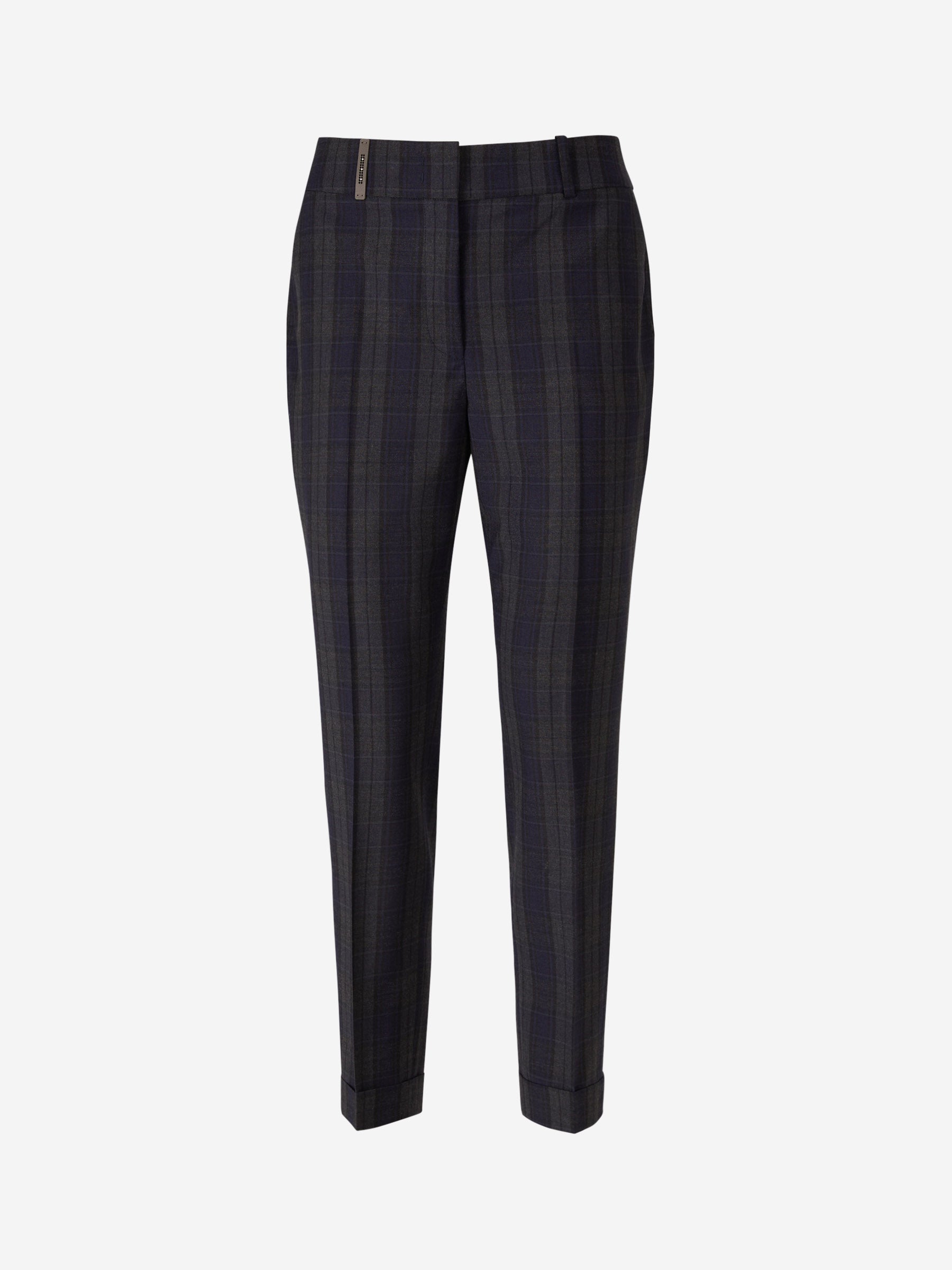 Outlet online Peserico Mujer Pantalones Cuadros Lana color Azul Cobalto sku 761-003294 01 - Foto 1
