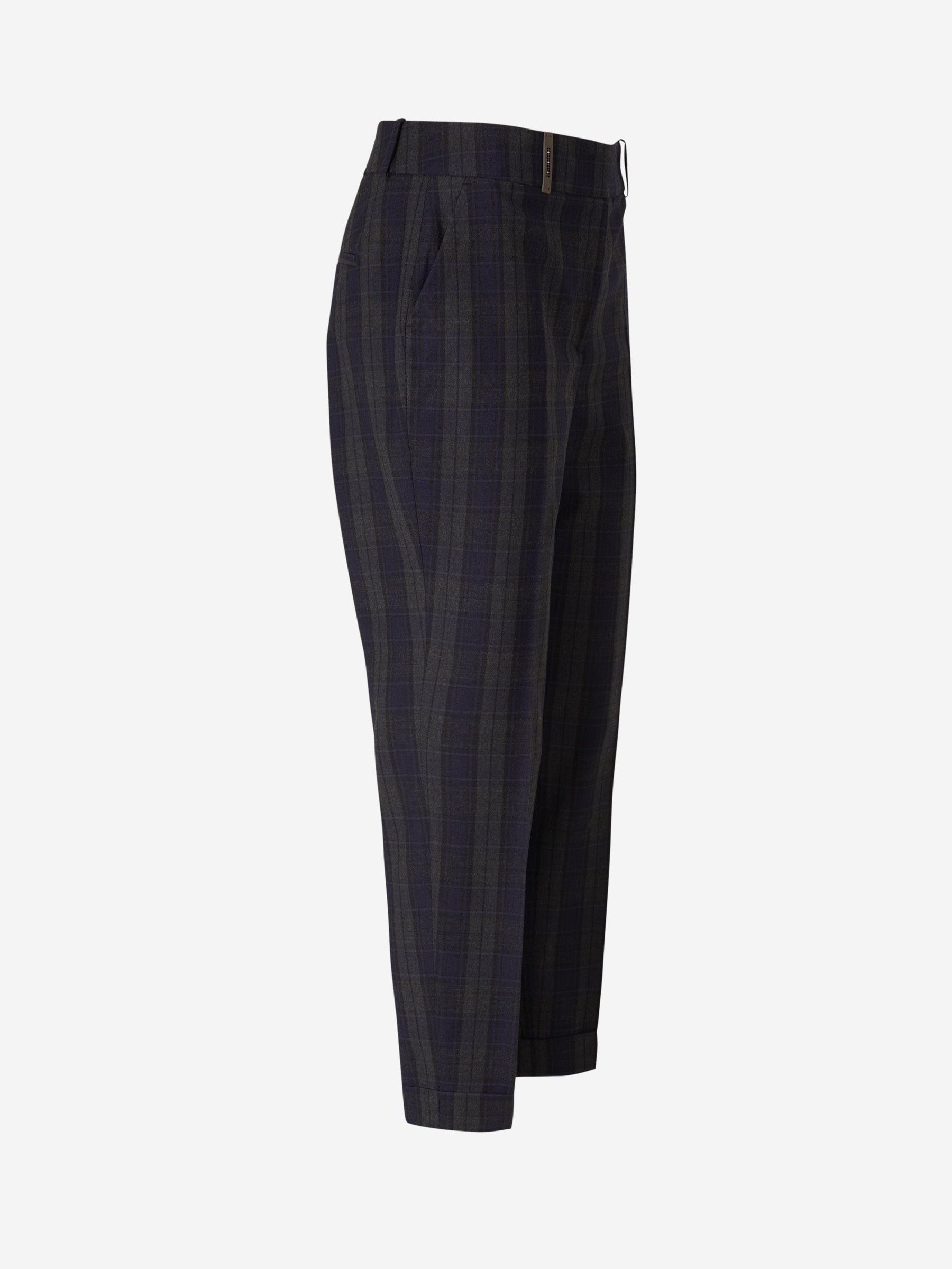 Outlet online Peserico Mujer Pantalones Cuadros Lana color Azul Cobalto sku 761-003294 01 - Foto 2