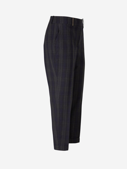 Outlet online Peserico Mujer Pantalones Cuadros Lana color Azul Cobalto sku 761-003294 01 - Foto 2