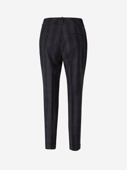 Outlet online Peserico Mujer Pantalones Cuadros Lana color Azul Cobalto sku 761-003294 01 - Foto 3