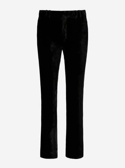 Outlet online Balmain Mujer Pantalones Bajos Terciopelo color Negro sku 761-003332 01 - Foto 1