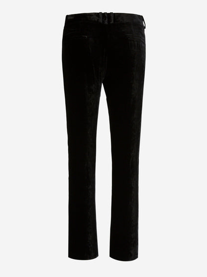 Outlet online Balmain Mujer Pantalones Bajos Terciopelo color Negro sku 761-003332 01 - Foto 3