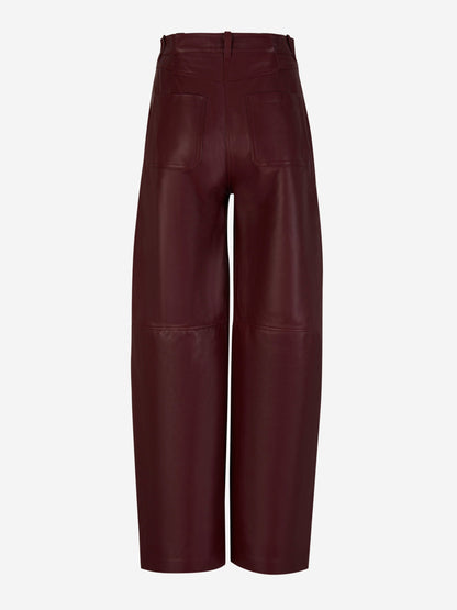 Outlet online Dorothee Schumacher Mujer Pantalones Plisados Piel color Burdeos sku 761-003336 01 - Foto 2