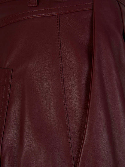 Outlet online Dorothee Schumacher Mujer Pantalones Plisados Piel color Burdeos sku 761-003336 01 - Foto 3