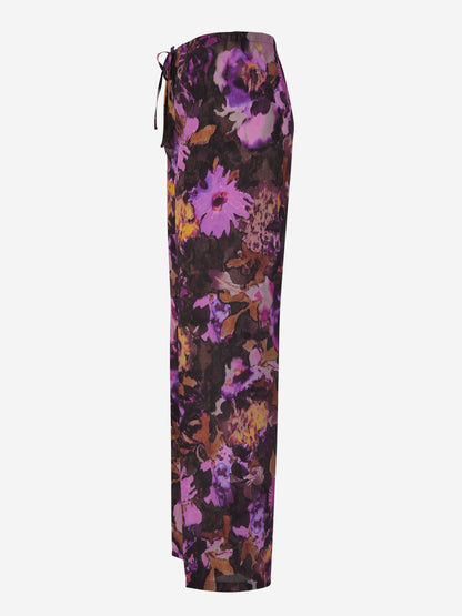 Outlet online Dries Van Noten Mujer Joggers Semitransparentes Floral color Purpura Oscuro sku 761-003346 01 - Foto 2