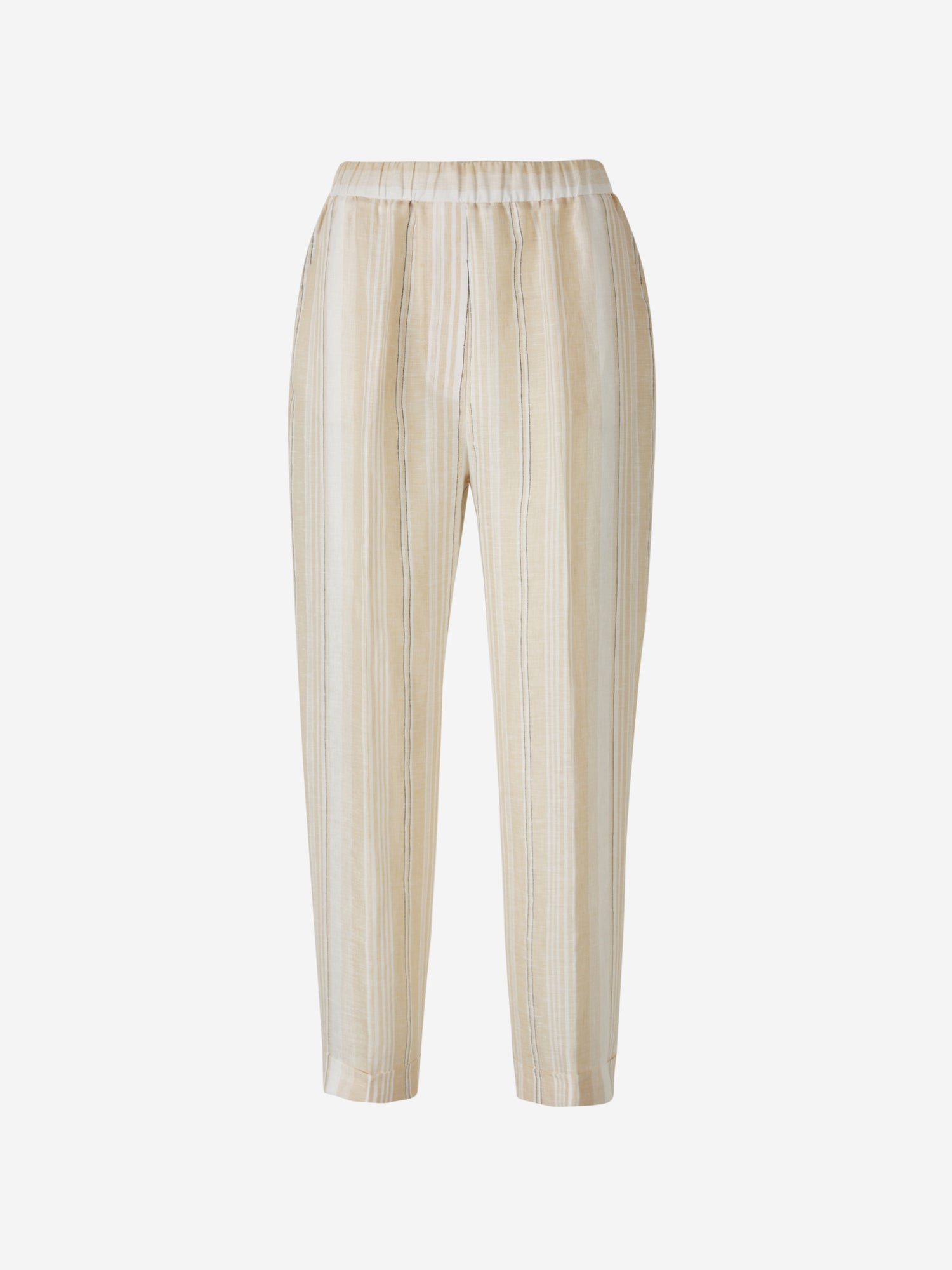Outlet online Peserico Mujer Pantalones Lino Rayas color Beige sku 761-003357 01 - Foto 1
