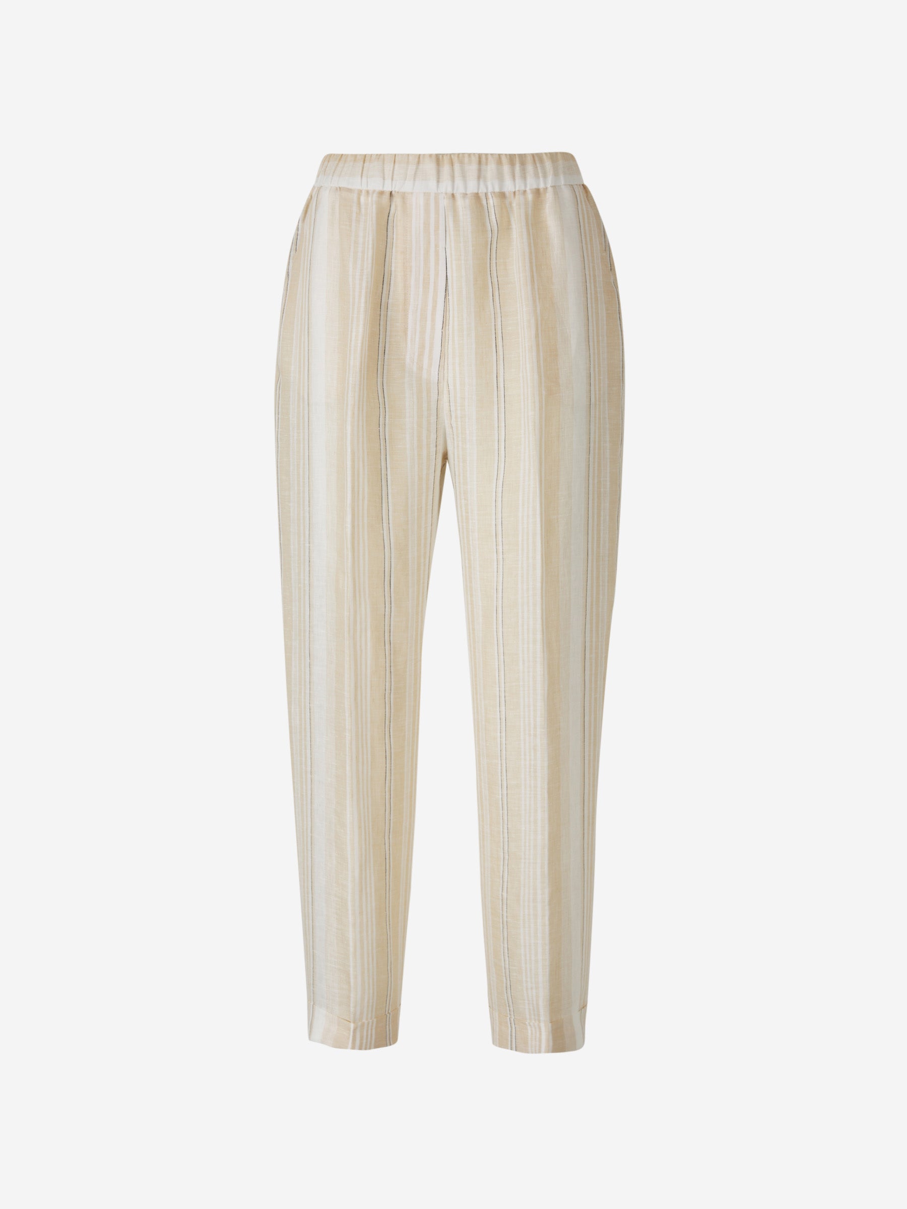 Outlet online Peserico Mujer Pantalones Lino Rayas color Beige sku 761-003357 01 - Foto 1