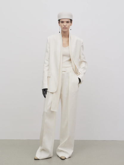 Outlet online The Row Mujer Pantalones Antone Lino color Blanco sku 761-003466 01 - Foto 2