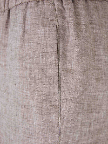Outlet online Peserico Mujer Joggers Fluidos Lino color Camel sku 761-003607 01 - Foto 4