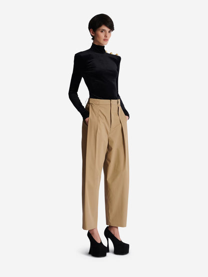 Outlet online Balmain Mujer Pantalones Plisado Algodón color Beige sku 761-003627 01 - Foto 2