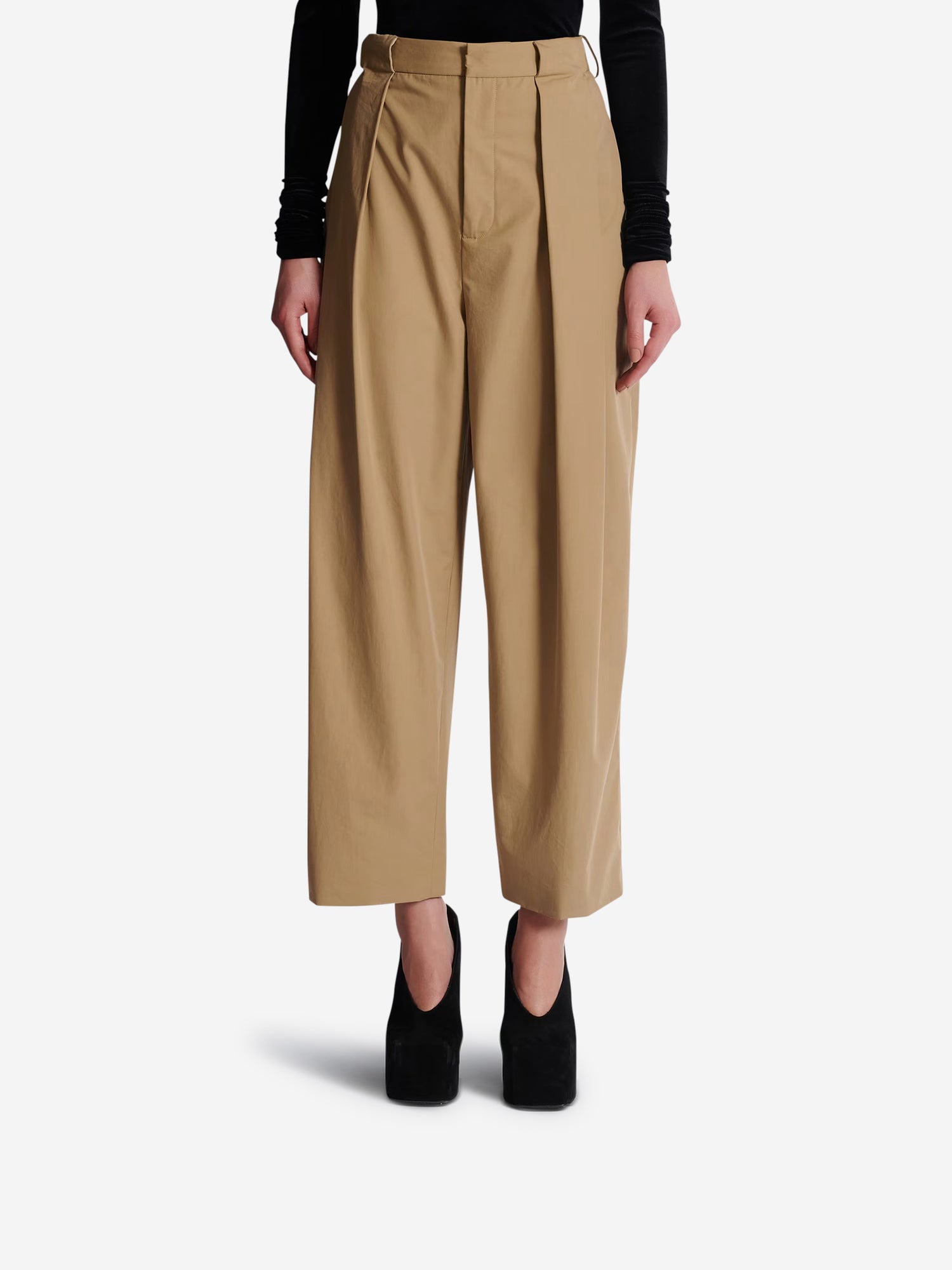 Outlet online Balmain Mujer Pantalones Plisado Algodón color Beige sku 761-003627 01 - Foto 3