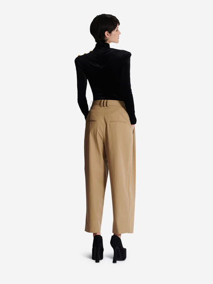 Outlet online Balmain Mujer Pantalones Plisado Algodón color Beige sku 761-003627 01 - Foto 4