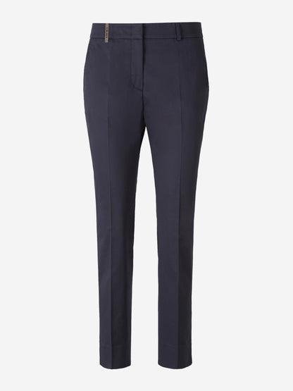 Peserico Mujer Barcelona Pantalones Formales 4718 color Azul Noche sku 761-003698 02 - Foto 1
