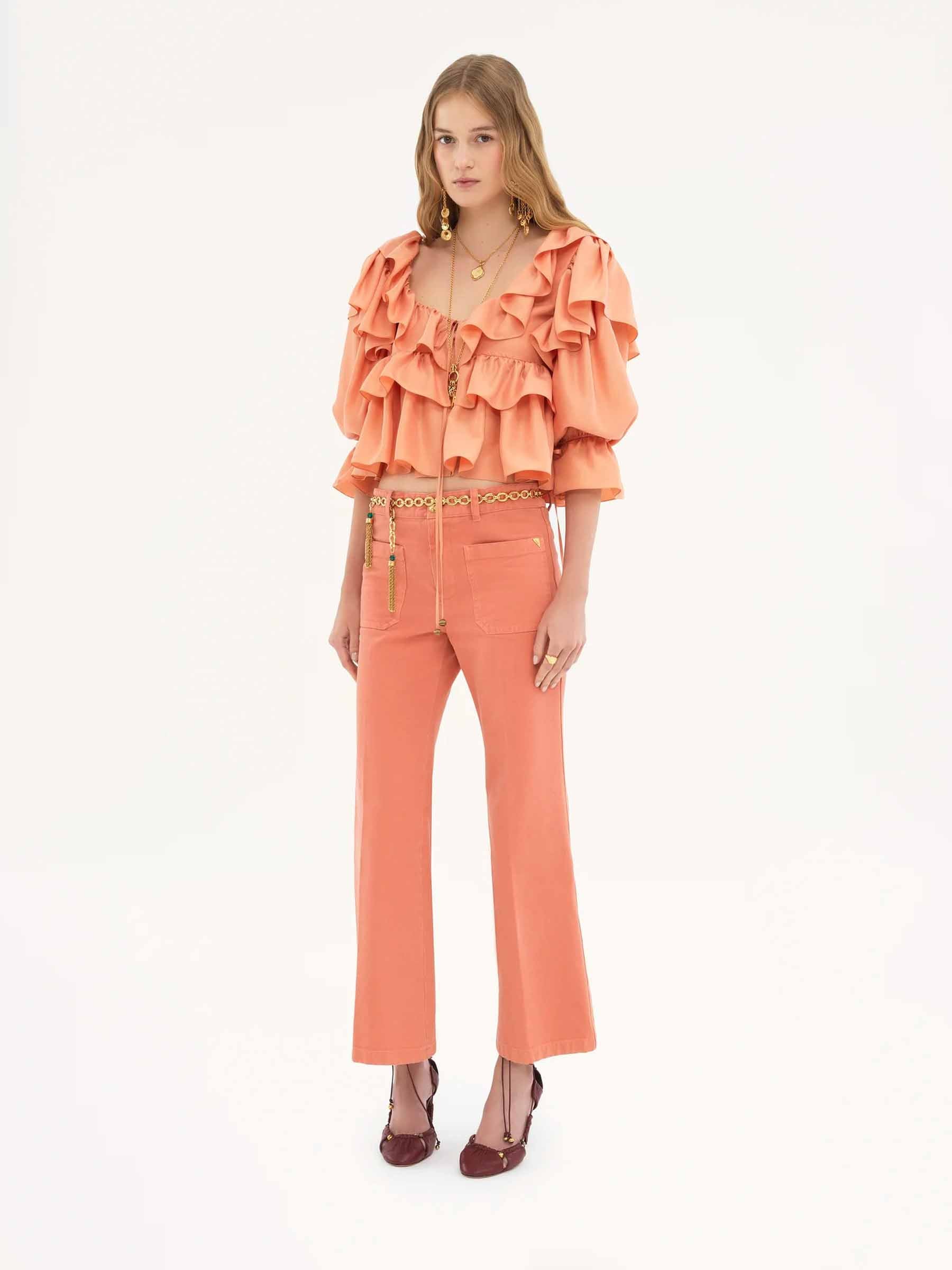 Chloé Mujer Barcelona Jeans Bootcut Cropped color Coral sku 761-003712 01 - Foto 2