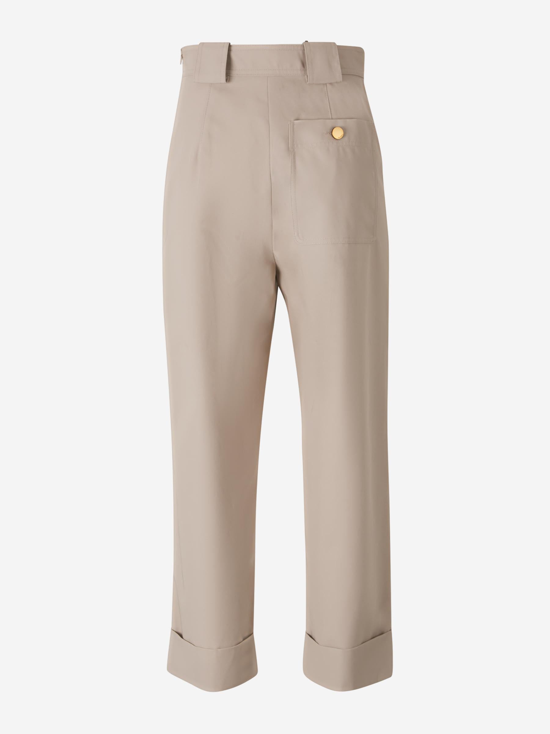 Outlet online Max Mara Mujer Pantalones Palio Algodón color Camel sku 761-003760 01 - Foto 3