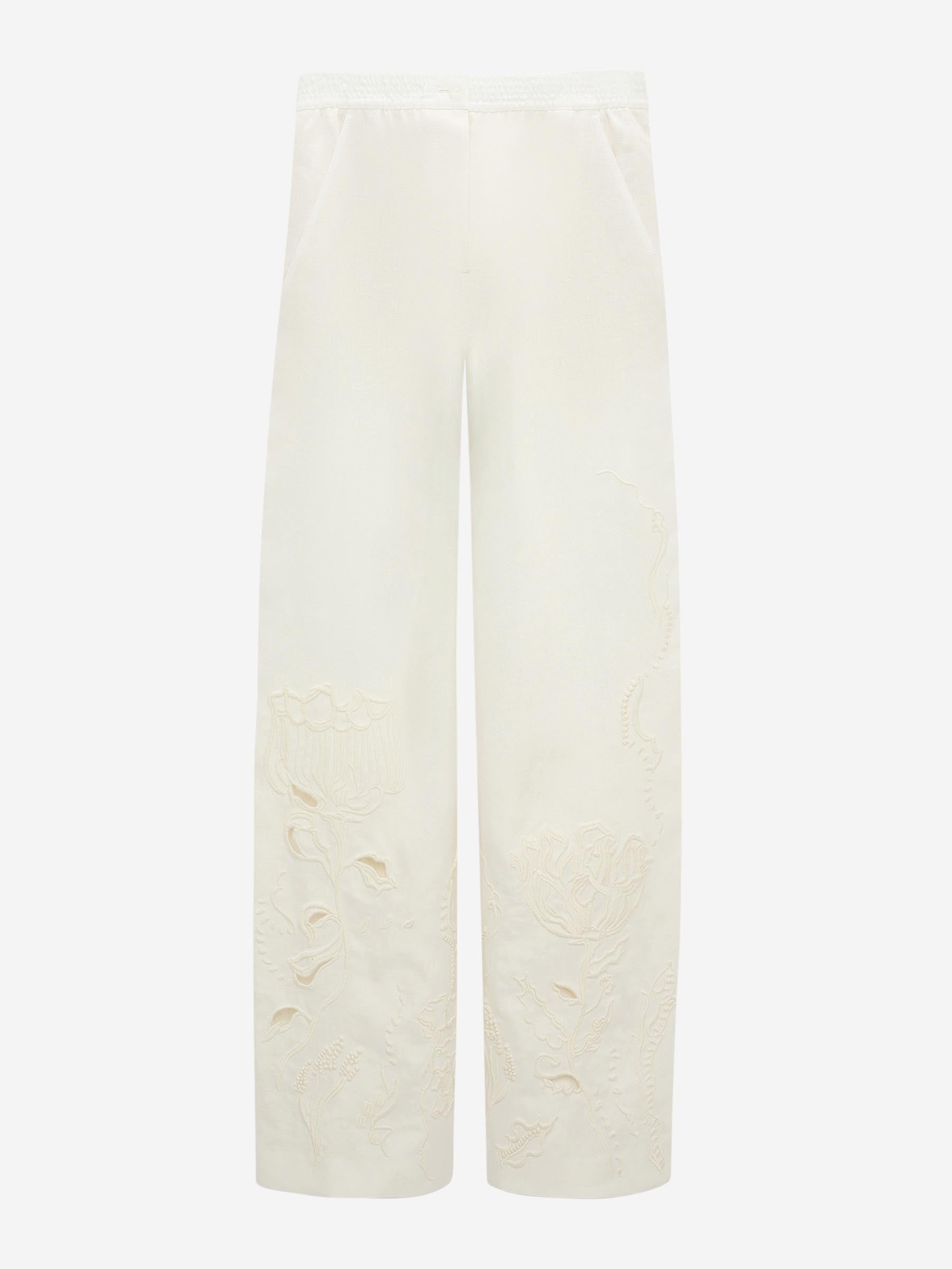 Dorothee Schumacher Mujer Barcelona Pantalones Bordado Lino color Blanco sku 761-003778 01 - Foto 1