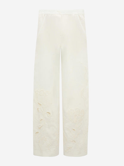 Dorothee Schumacher Mujer Barcelona Pantalones Bordado Lino color Blanco sku 761-003778 01 - Foto 1