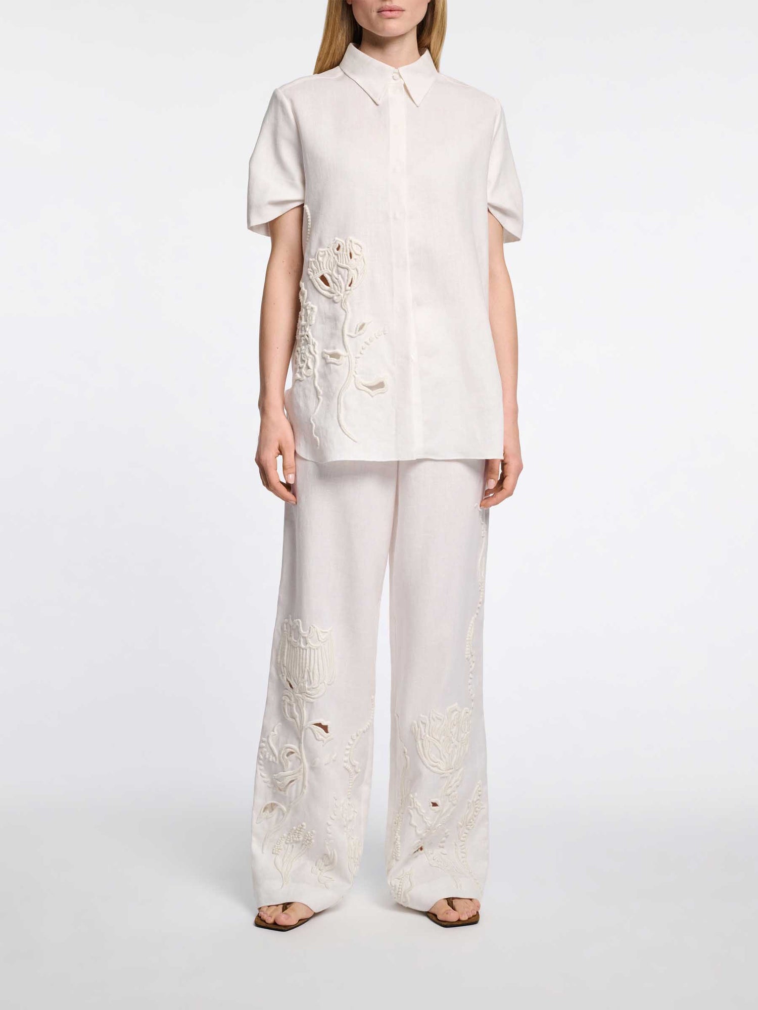 Dorothee Schumacher Mujer Barcelona Pantalones Bordado Lino color Blanco sku 761-003778 01 - Foto 2