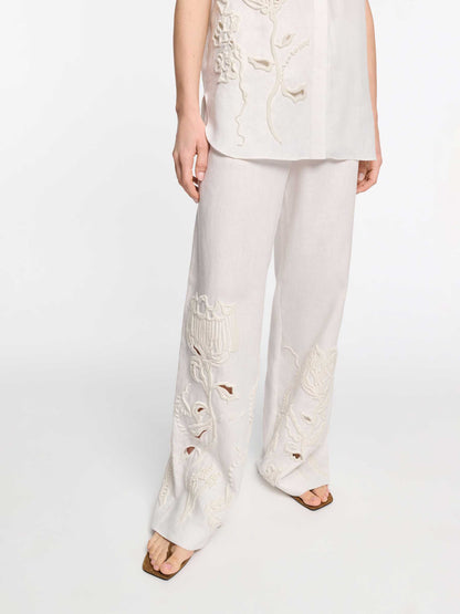 Dorothee Schumacher Mujer Barcelona Pantalones Bordado Lino color Blanco sku 761-003778 01 - Foto 3