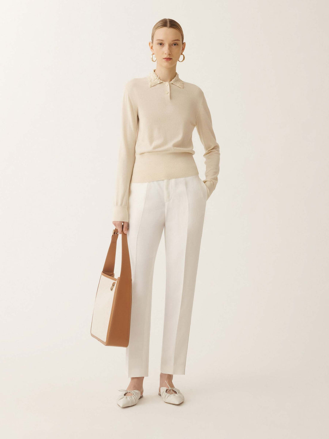 Outlet online Fabiana Filippi Mujer Pantalones Formales Montefalco color Beige sku 761-003787 01 - Foto 2
