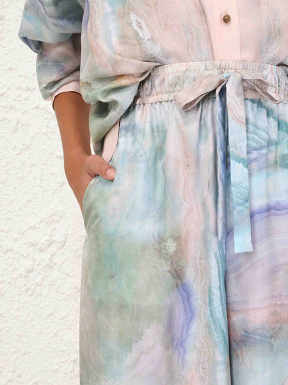 Zimmermann Mujer Barcelona Pantalones Seda Acampanados color Azul Celeste sku 761-003790 01 - Foto 5