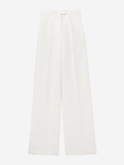 Outlet online McQueen Mujer Pantalones Anchos Lana color Marfil sku 761-003813 01 - Foto 1