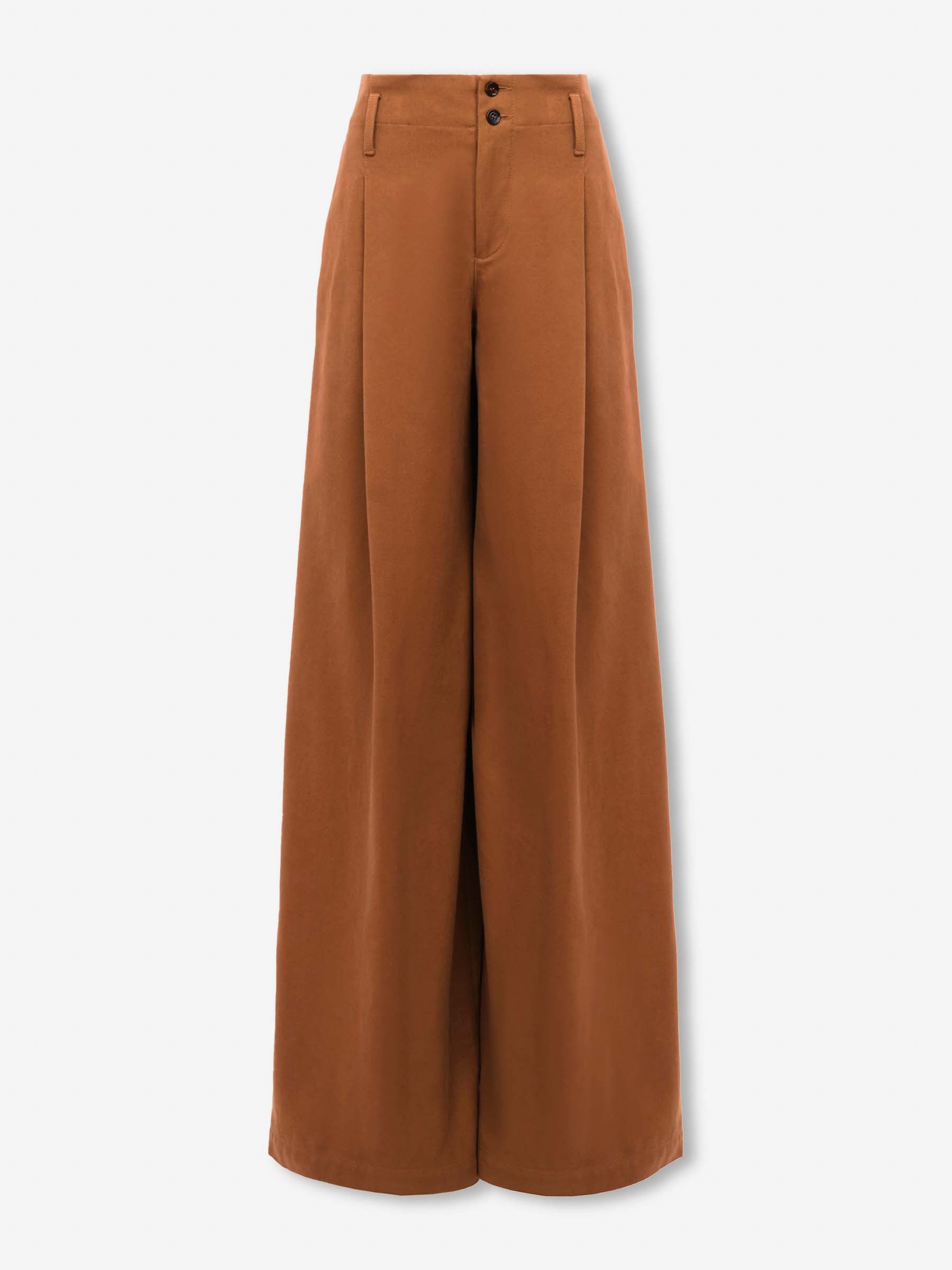 Outlet online Chloé Mujer Pantalones Anchos Algodón color Camel sku 761-003814 01 - Foto 1